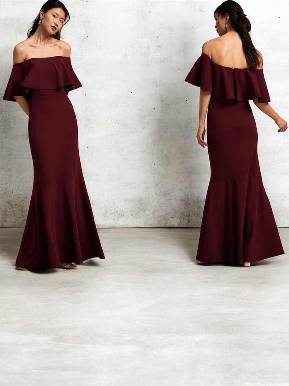 BHLDN Dara Gown Port Wine Size 8